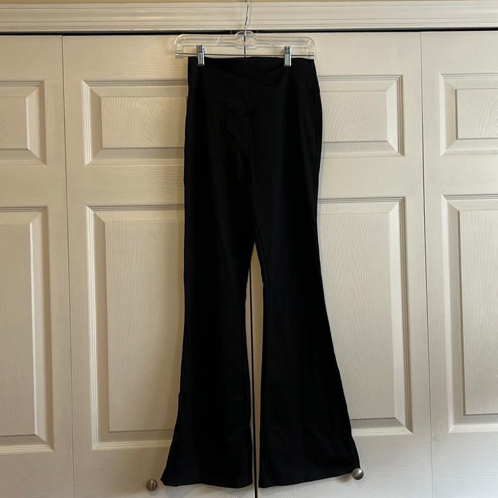 Halara Black Crossover Bootcut Flared Leggings